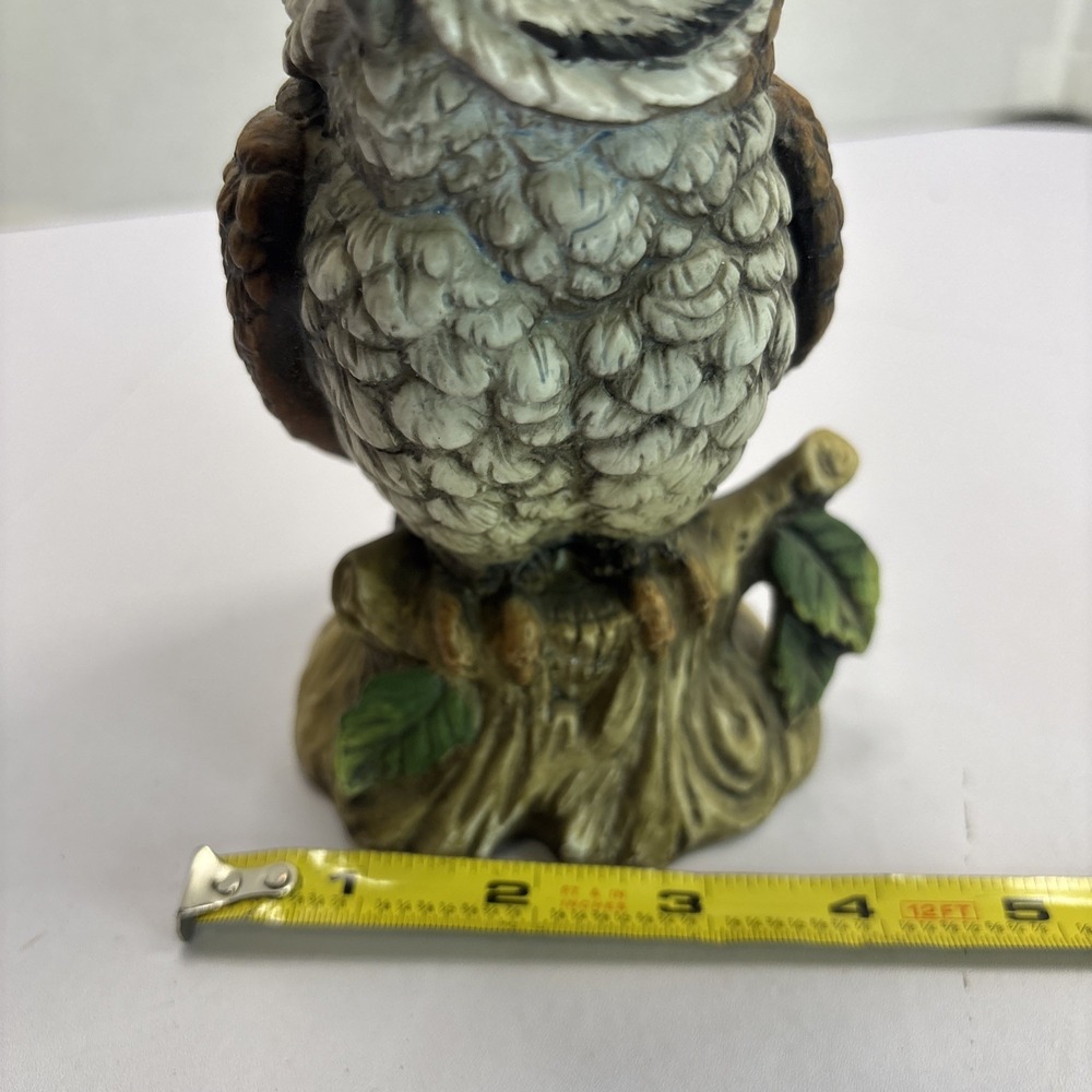 Vtg Ardco Brown And White Owl on Tree Stump Figurine C-3213 Made in Taiwan - Picture 7 of 9